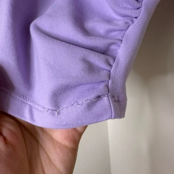Ardene Lavender Crop Top | Lilac Purple Scrunch Sides - Picture 4 of 4